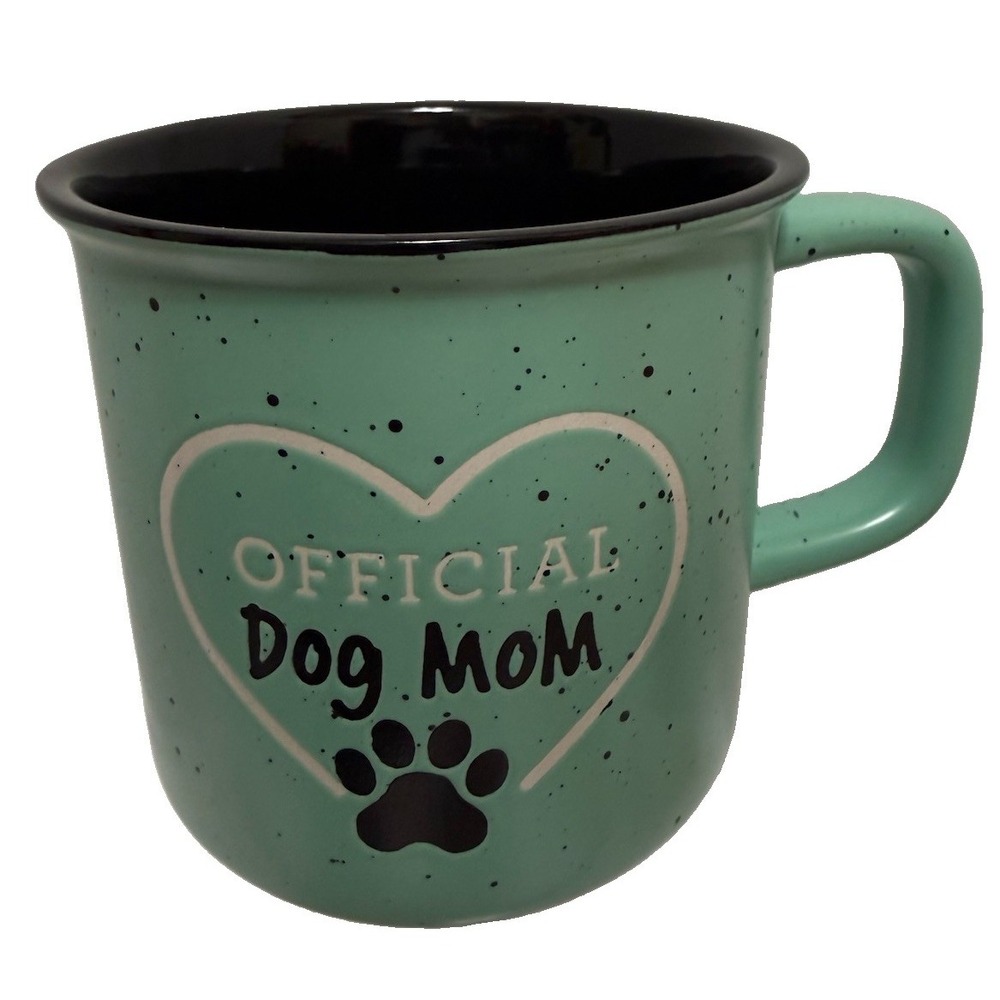 Green Speckled Official Dog Mom Sturdy Green Mug